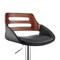 Armen Living Karter Adjustable Black Faux Leather and Walnut Wood Bar Stool with Chrome Base LCKTBAWABL - alternate 10